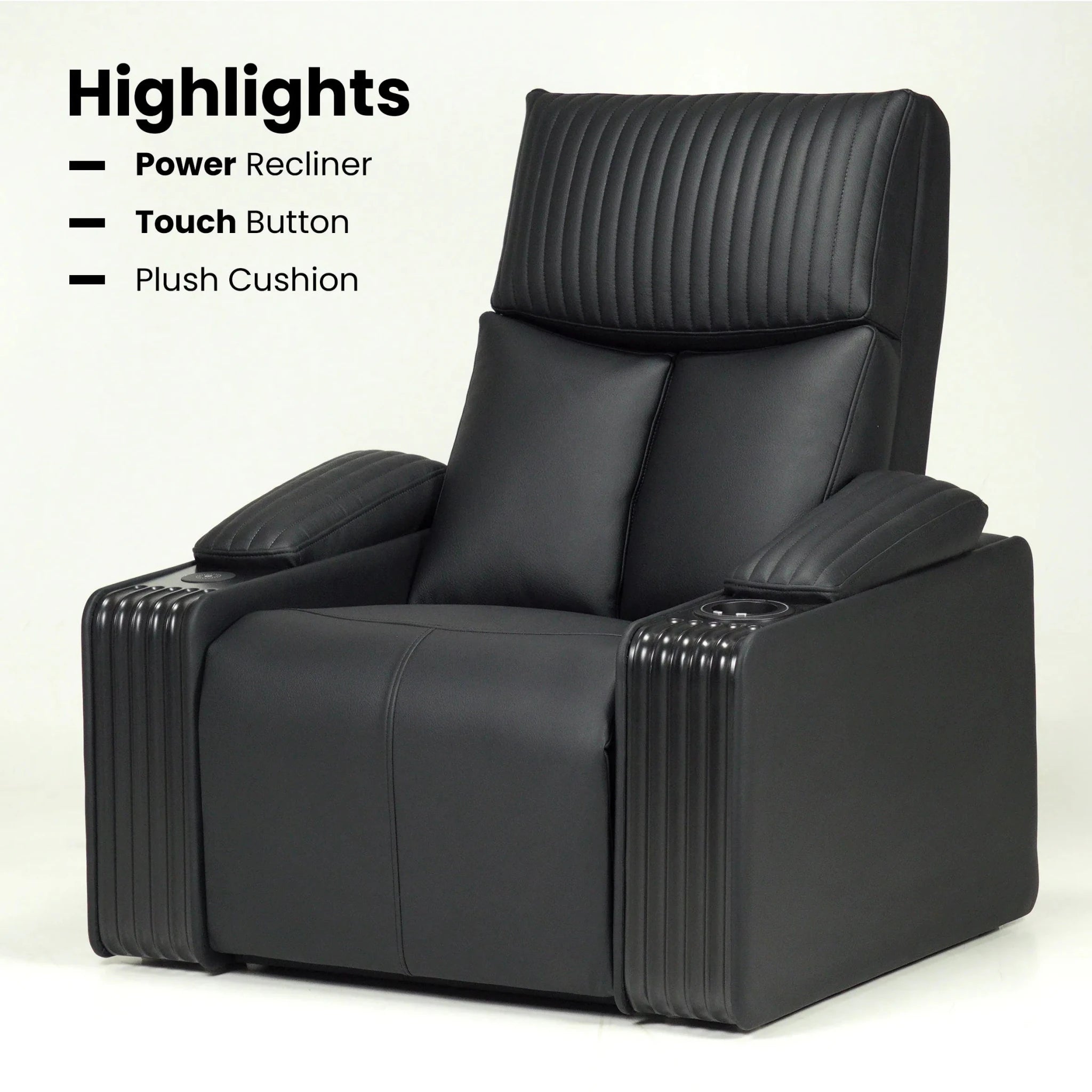 Hush Hiven Obsidian Power Home Theatre Recliner - Hush Hiven