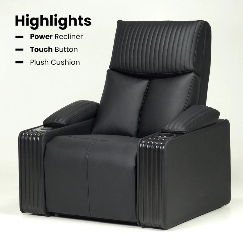 Hush Hiven Obsidian Power Home Theatre Recliner - Hush Hiven
