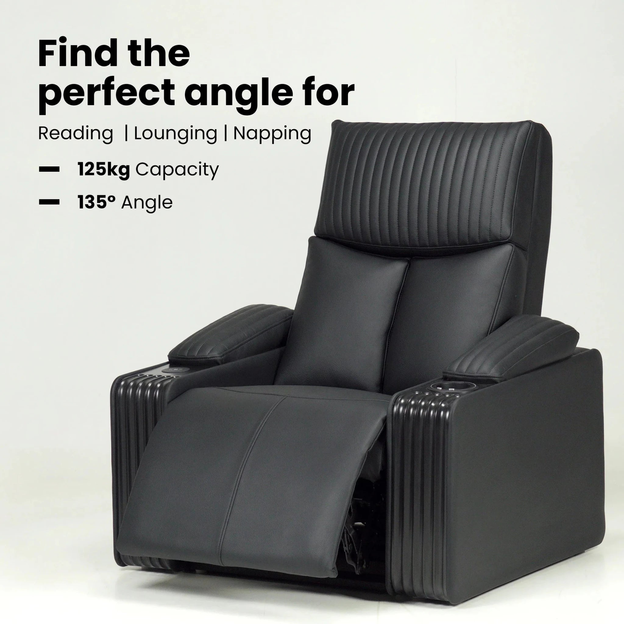 Hush Hiven Obsidian Power Home Theatre Recliner - Hush Hiven