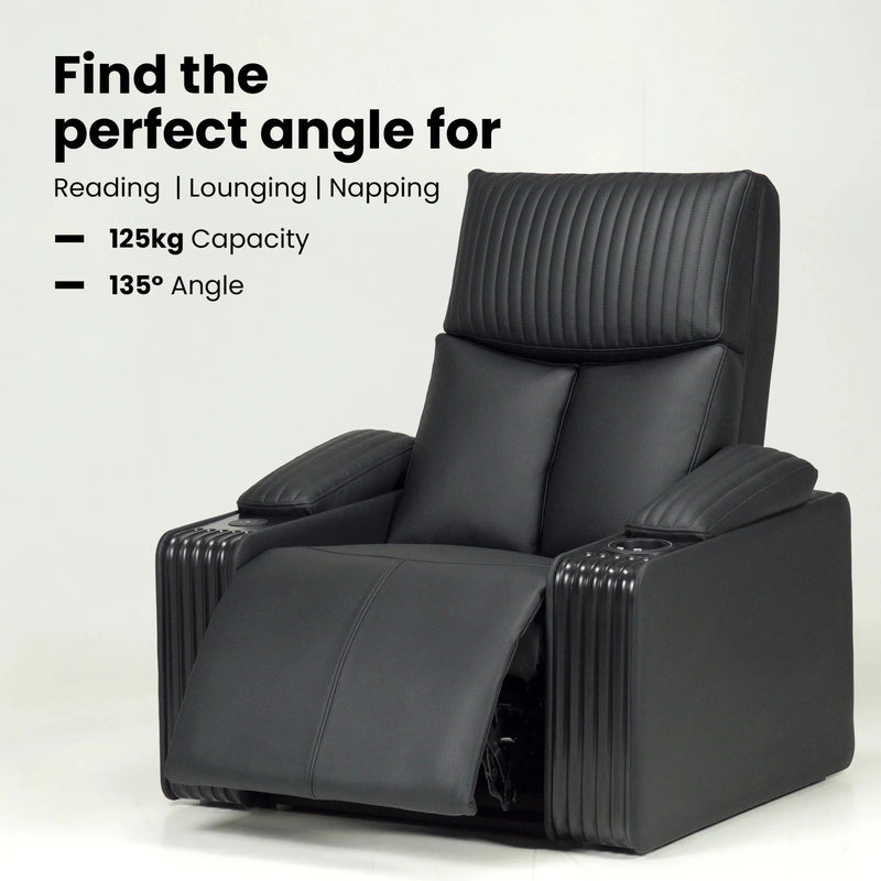 Hush Hiven Obsidian Power Home Theatre Recliner - Hush Hiven