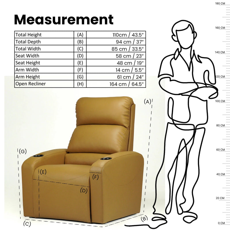 Hush Hiven David Motorised Home Theatre Recliner - Hush Hiven