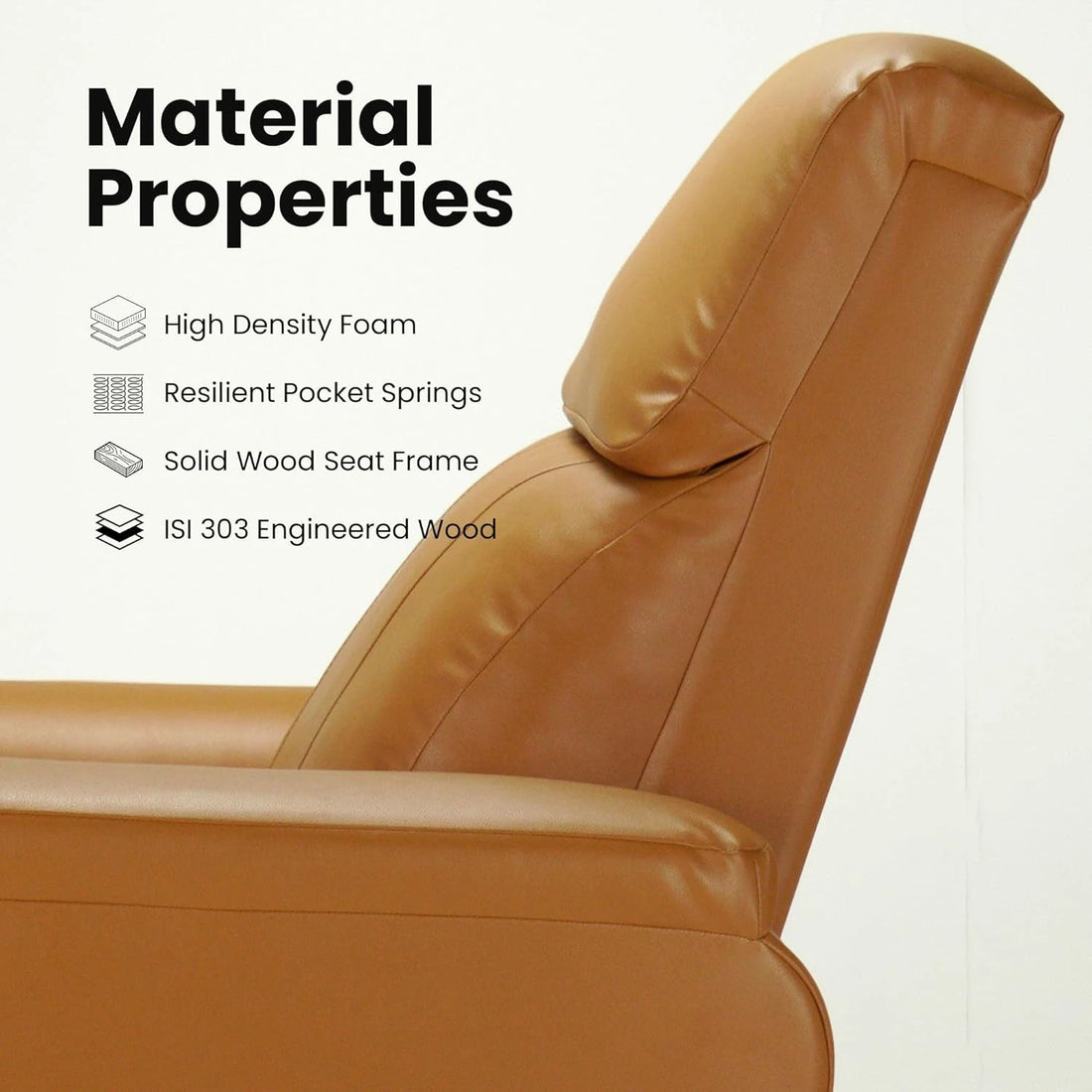 Hush Hiven Zeus Motorized Recliner Chair Living Room Leatherette Luxury Recliner material properties