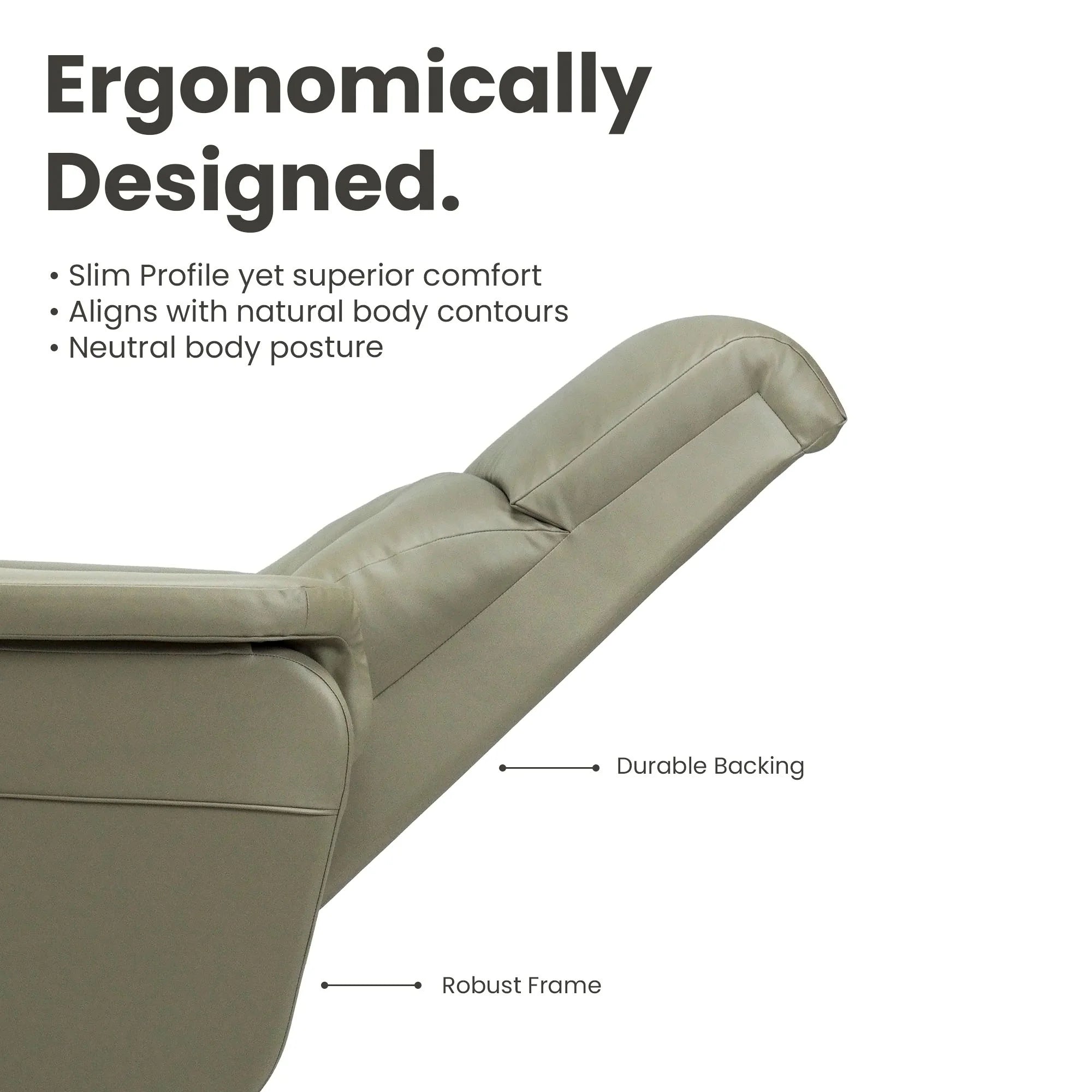 Hush Hiven Kingsman Queen R1 Motorized Brown Leatherette Recliner with Pocket Spring - Hush Hiven