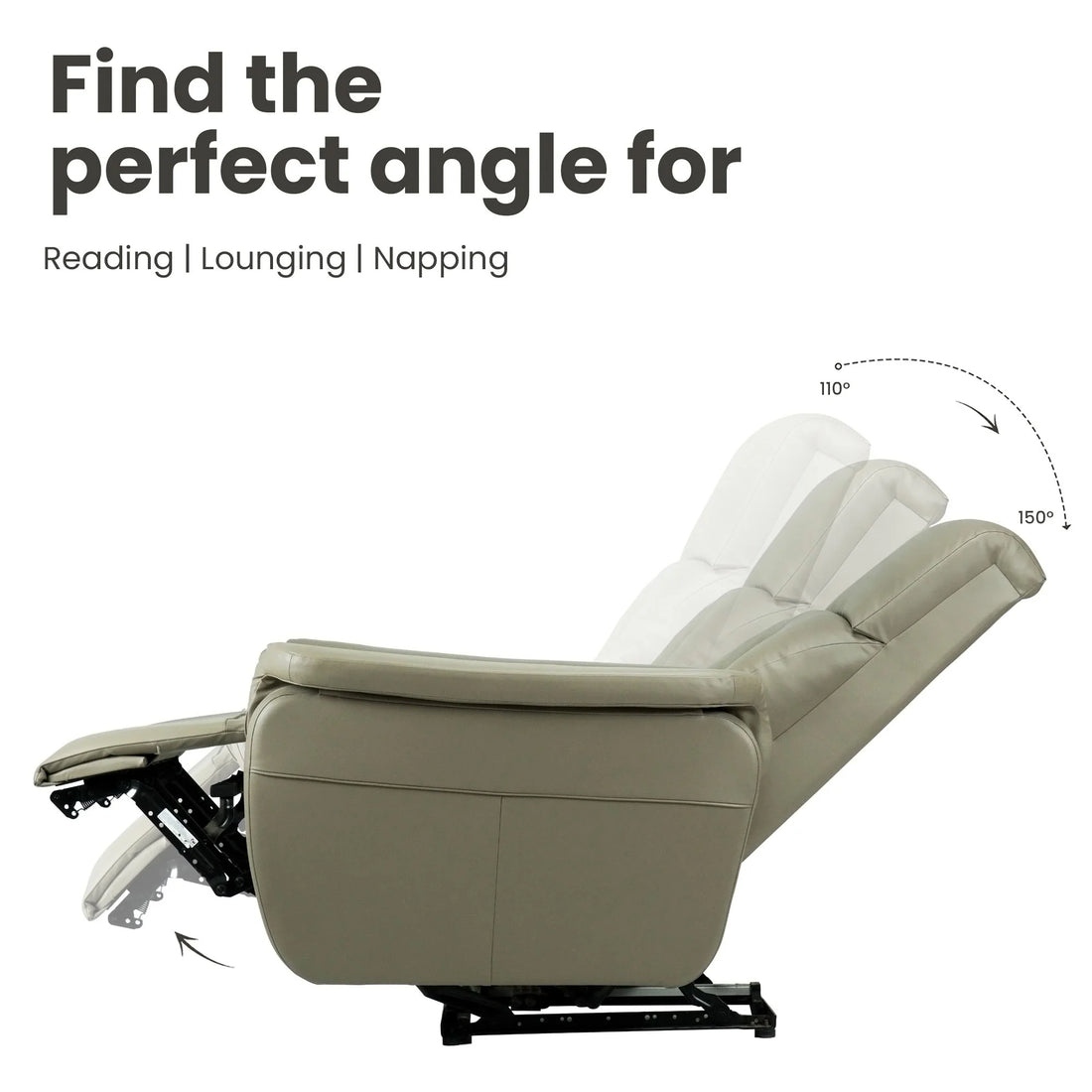 Hush Hiven Kingsman Queen R1 Motorized Brown Leatherette Recliner with Pocket Spring - Hush Hiven