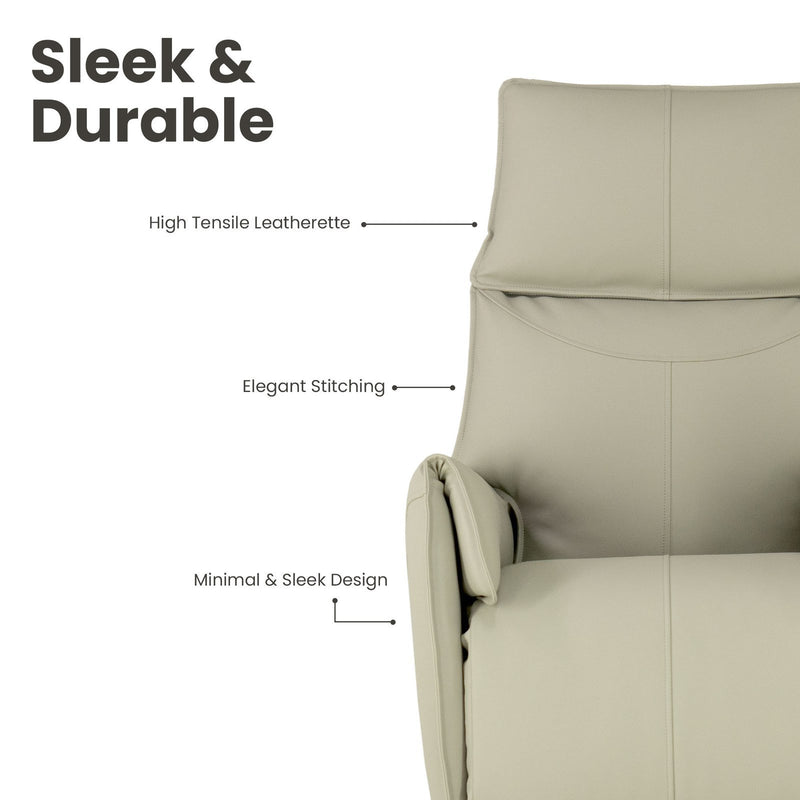 Hush Hiven Layback Triple Motor Recliner Chair Office Workspace Leatherette Luxury footrest properties highlighting features