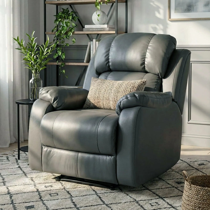 Hush Hiven Big B motorized recliner chair grey premium leatherette luxury single seater recliner in modern room