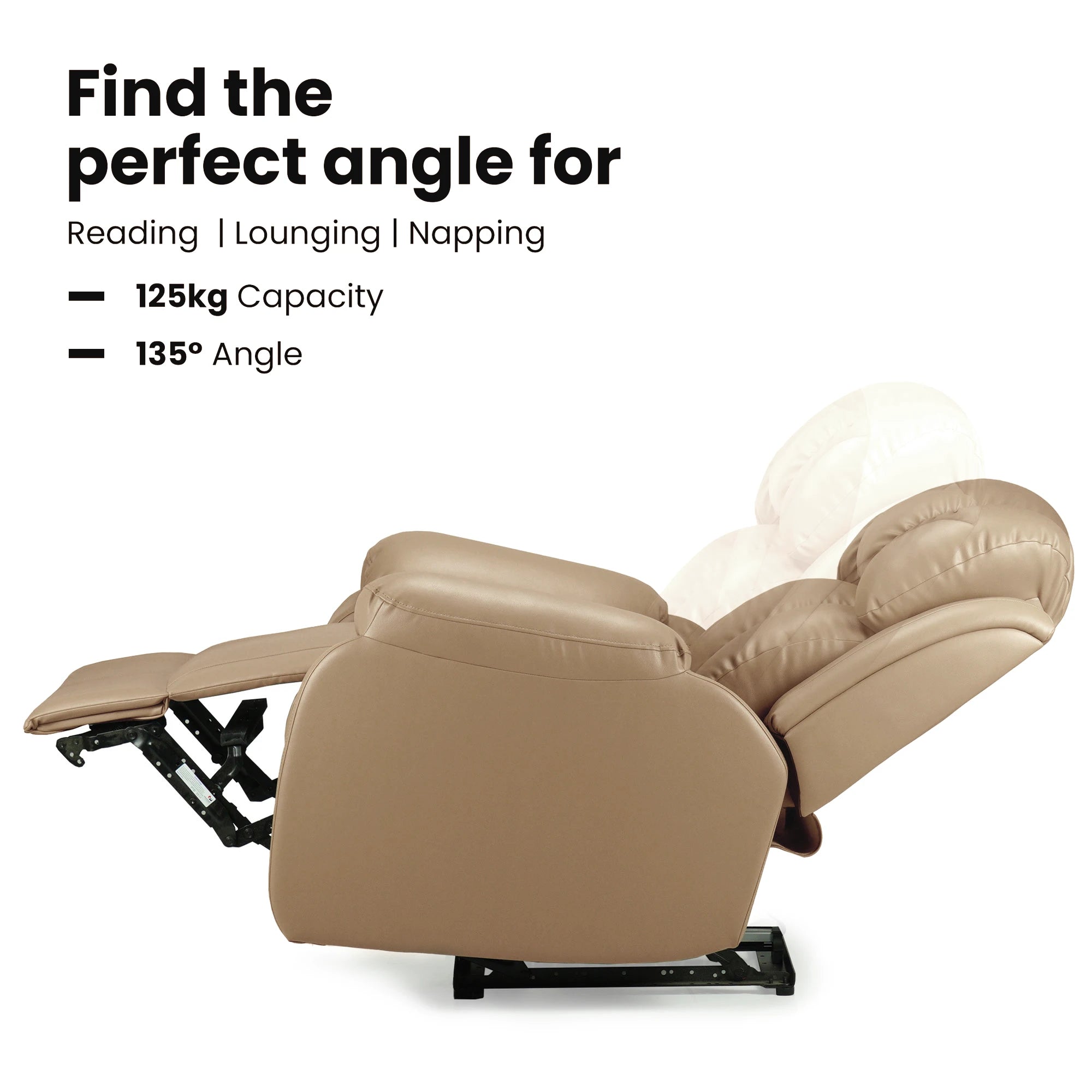 Hush Hiven Big B Single Seater Recliner Chair Premium Leatherette Luxury - Hush Hiven