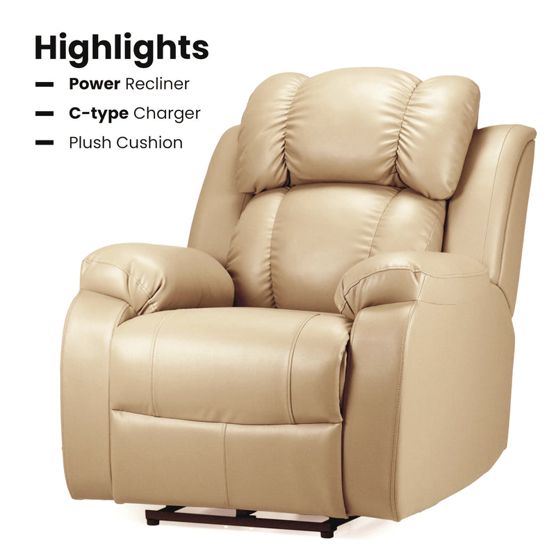 Hush Hiven Big B Single Seater Recliner Chair Premium Leatherette Luxury - Hush Hiven