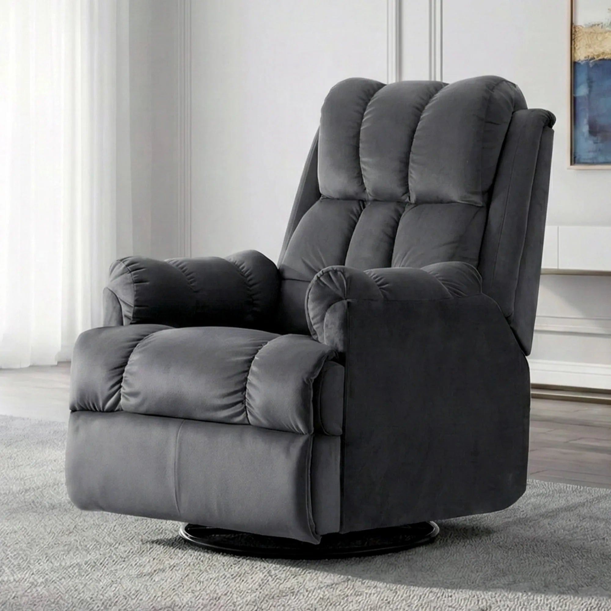 Hush Hiven Donna Single Seater Motorized Recliner Chair Smooth Velvet Dual Motion Luxury Recliner
