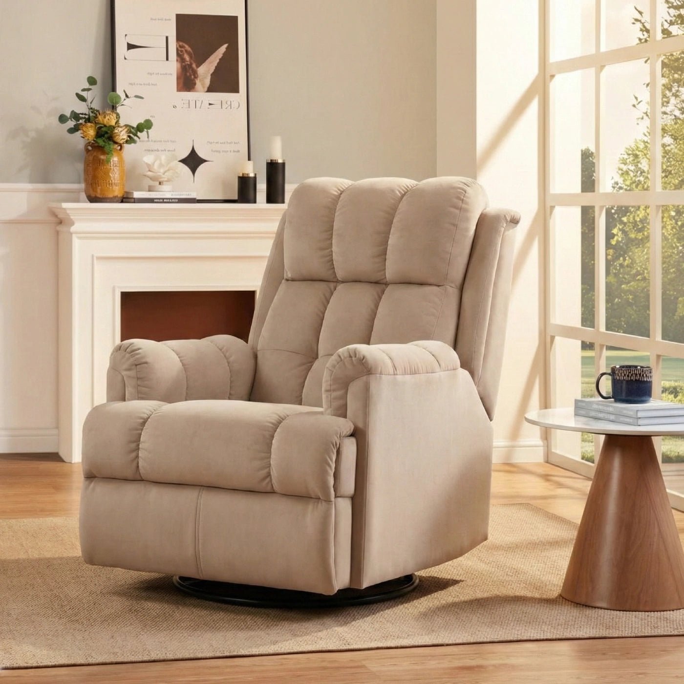 Hush Hiven Donna Single Seater Motorized Recliner Chair Smooth Velvet Dual Motion Luxury Recliner - Hush Hiven