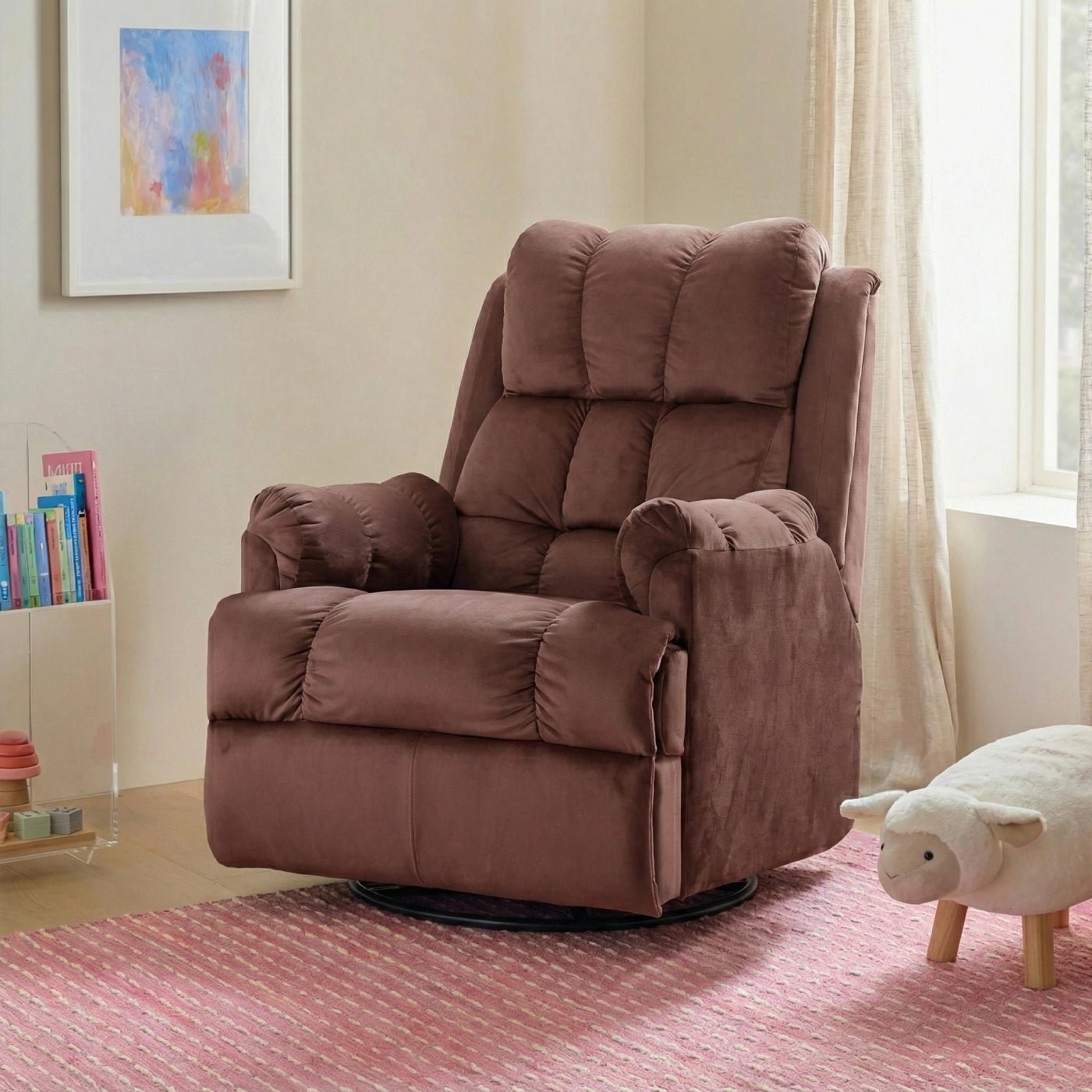 Hush Hiven Donna Single Seater Motorized Recliner Chair Smooth Velvet Dual Motion Luxury Recliner - Hush Hiven