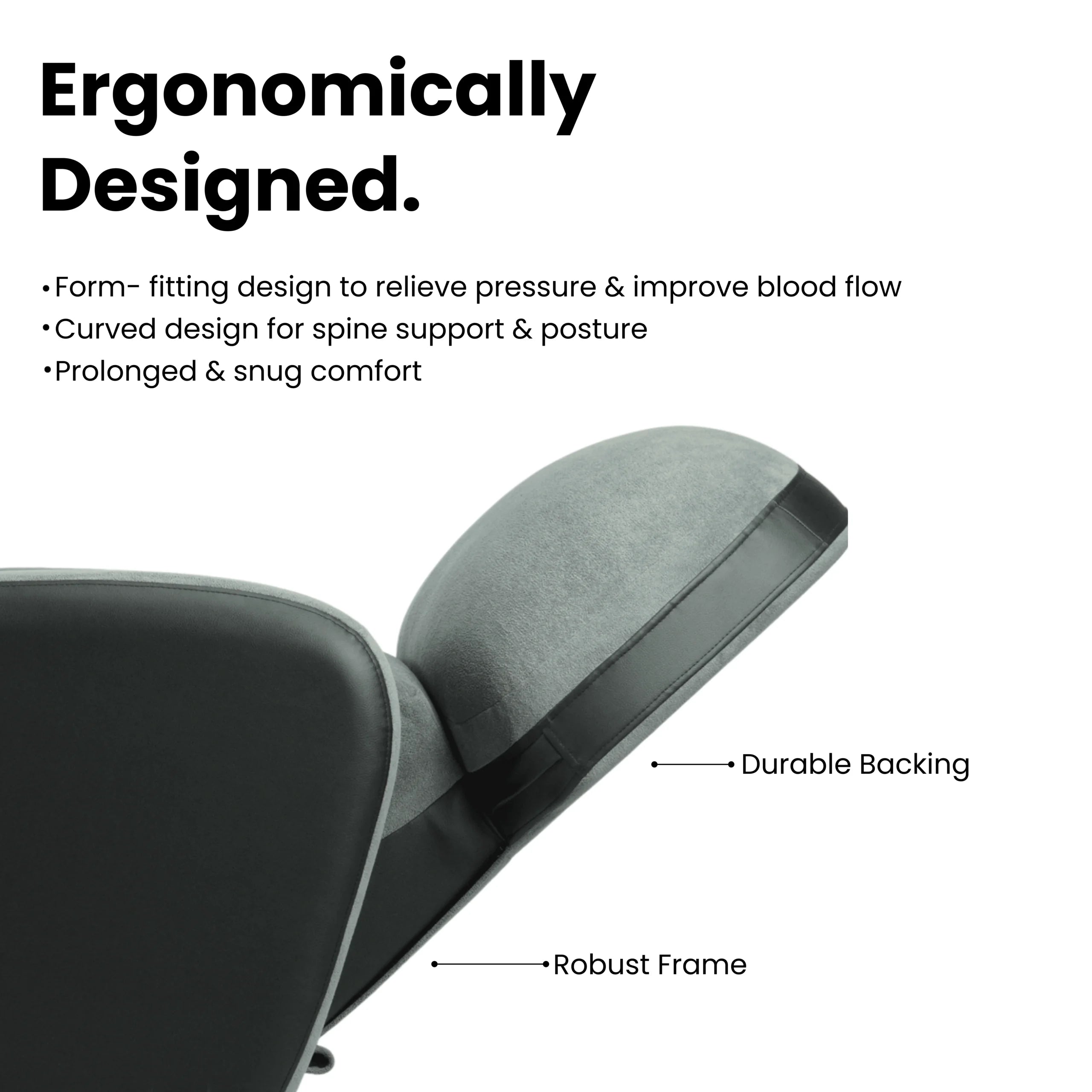 Hush Hiven Pebble Black Bear R3 Motorized Dual Leatherette &amp; Boucle Fabric Recliner with Pocket Spring - Hush Hiven