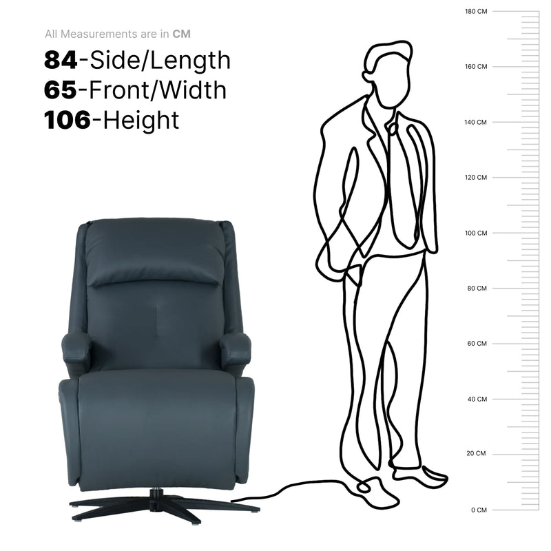 Harvey dark blue recliner chair office size dimensions image for accurate space planning