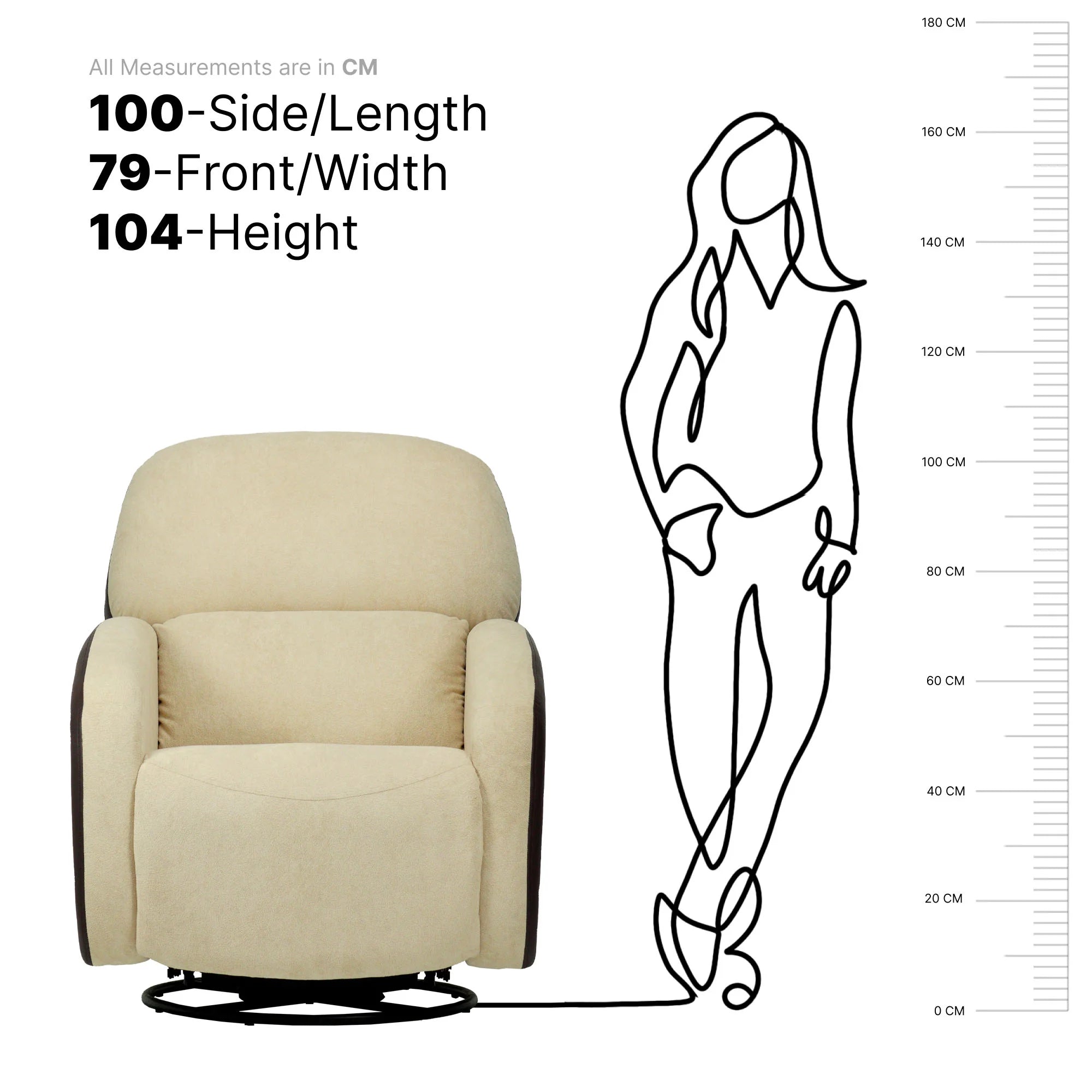 Hush Hiven Pebble Red Panda R3 Motorized Dual Leatherette &amp; Boucle Fabric Recliner with Pocket Spring - Hush Hiven