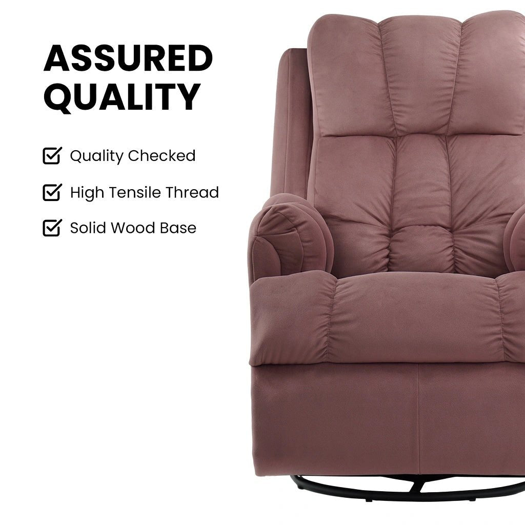 Black Hush Hiven Donna Velvet Single Seater Motorized Recliner chair Quality details