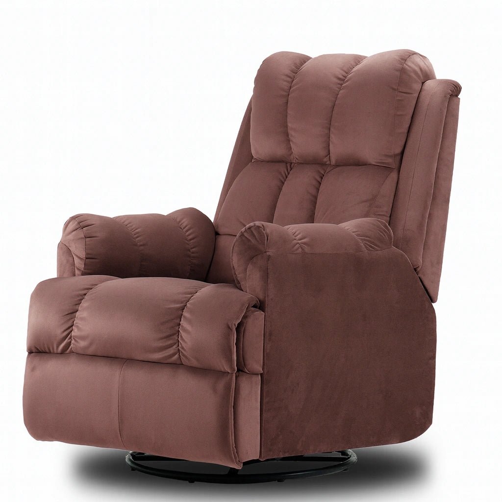 Black Hush Hiven Donna Velvet Single Seater Motorized Recliner chair in white background in side view