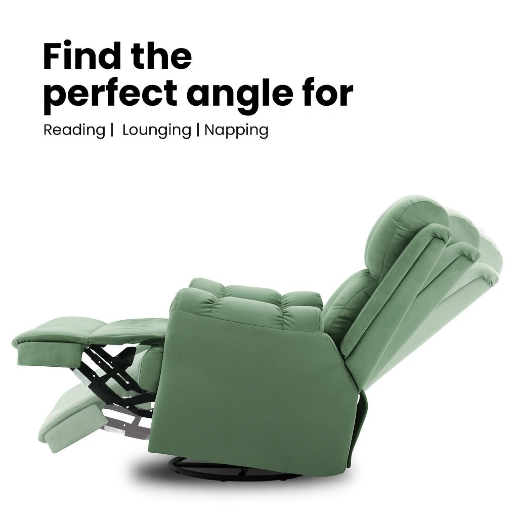 Black Hush Hiven Donna Velvet Single Seater Motorized Recliner chair reclining angle view