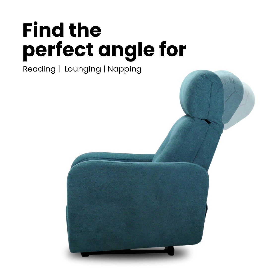 Hush Hiven EVA Single Seater Manual Recliner Chair Boucle Fabric Adjustable Headrest Luxury Recliner - Hush Hiven