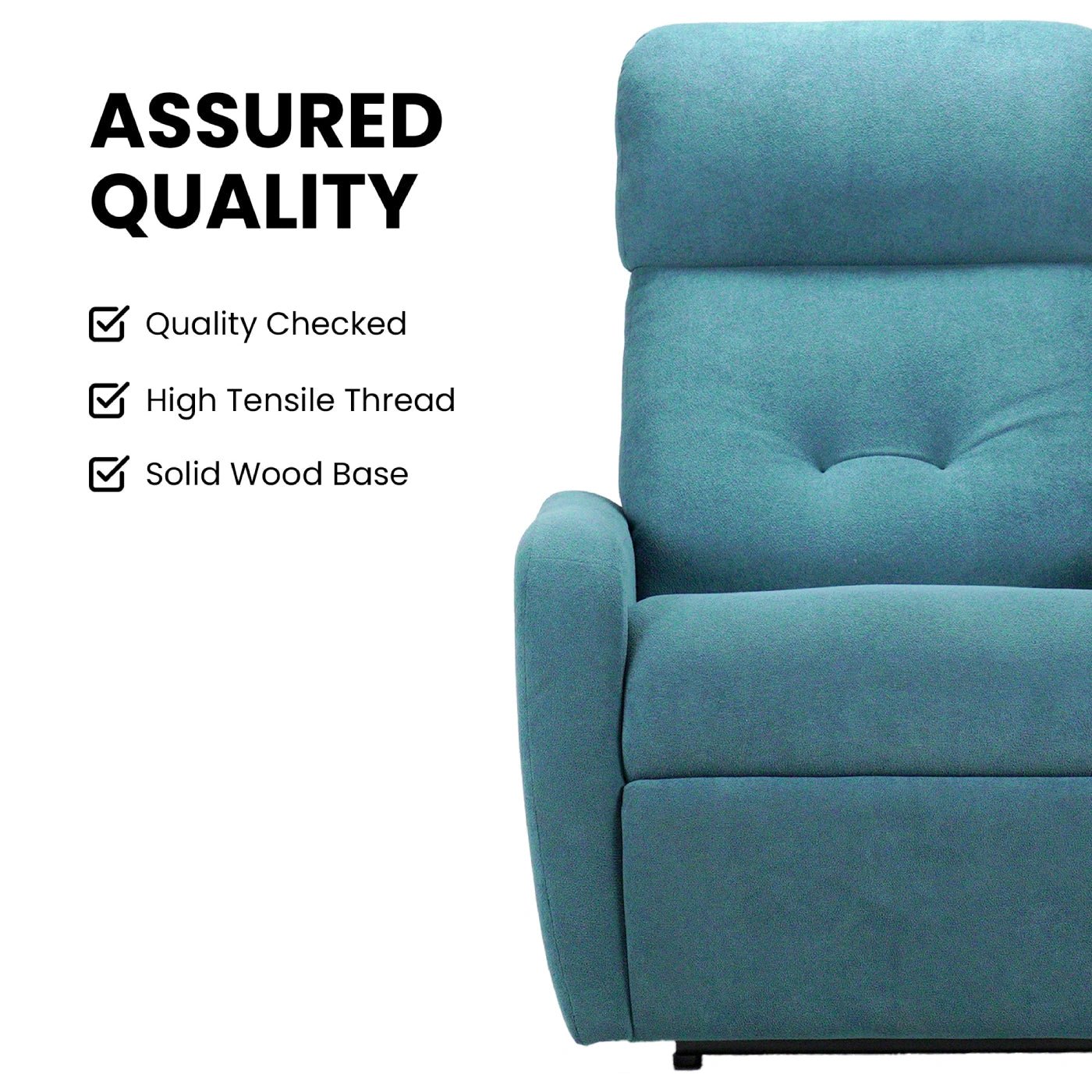 Hush Hiven EVA Single Seater Manual Recliner Chair Boucle Fabric Adjustable Headrest Luxury Recliner - Hush Hiven