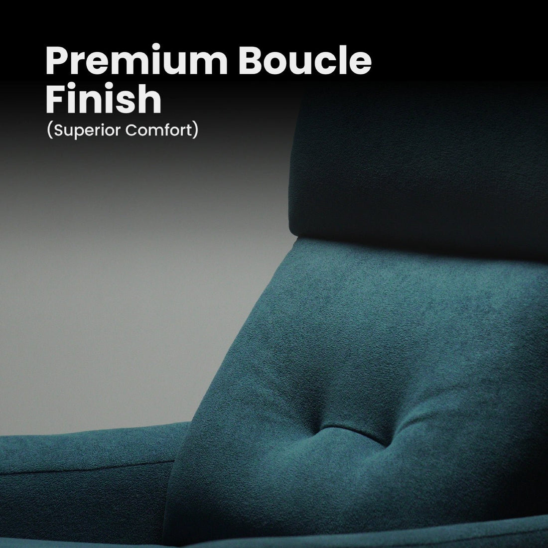 Hush Hiven EVA Single Seater Manual Recliner Chair Boucle Fabric Adjustable Headrest Luxury Recliner - Hush Hiven