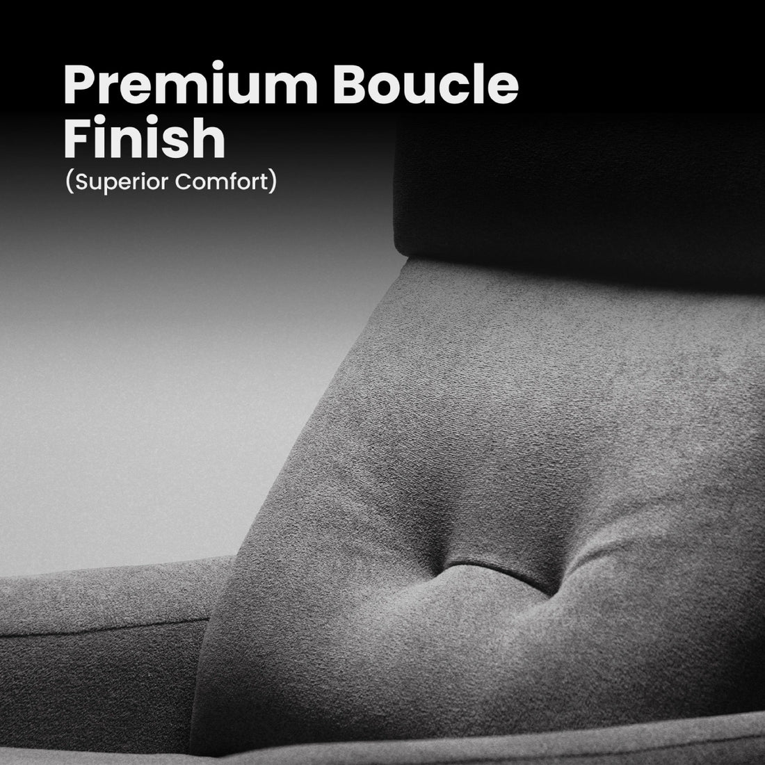 Hush Hiven EVA Single Seater Manual Recliner Chair Boucle Fabric Adjustable Headrest Luxury Recliner - Hush Hiven