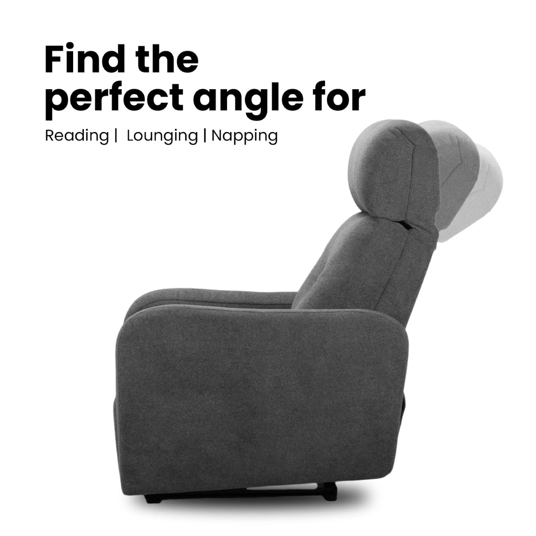 Hush Hiven EVA Single Seater Manual Recliner Chair Boucle Fabric Adjustable Headrest Luxury Recliner - Hush Hiven