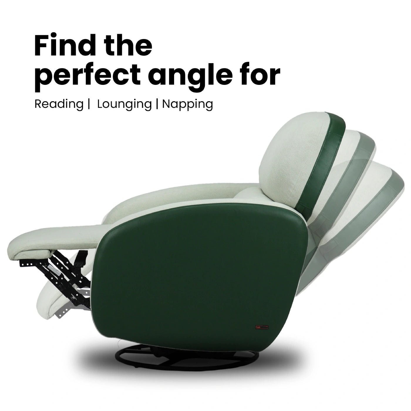 Hush Hiven Pebble Single Seater Motorized Recliner Chair – Dual Tone Boucle & Leatherette Luxury Recliner - Hush Hiven