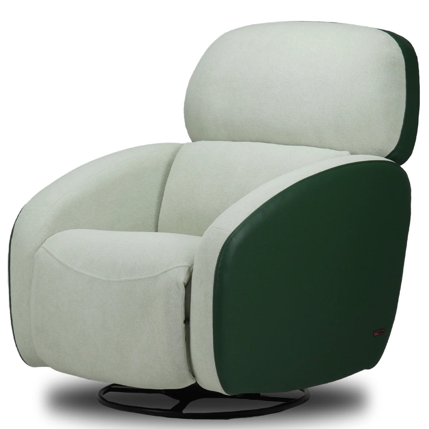 Hush Hiven Pebble Single Seater Motorized Recliner Chair – Dual Tone Boucle & Leatherette Luxury Recliner - Hush Hiven
