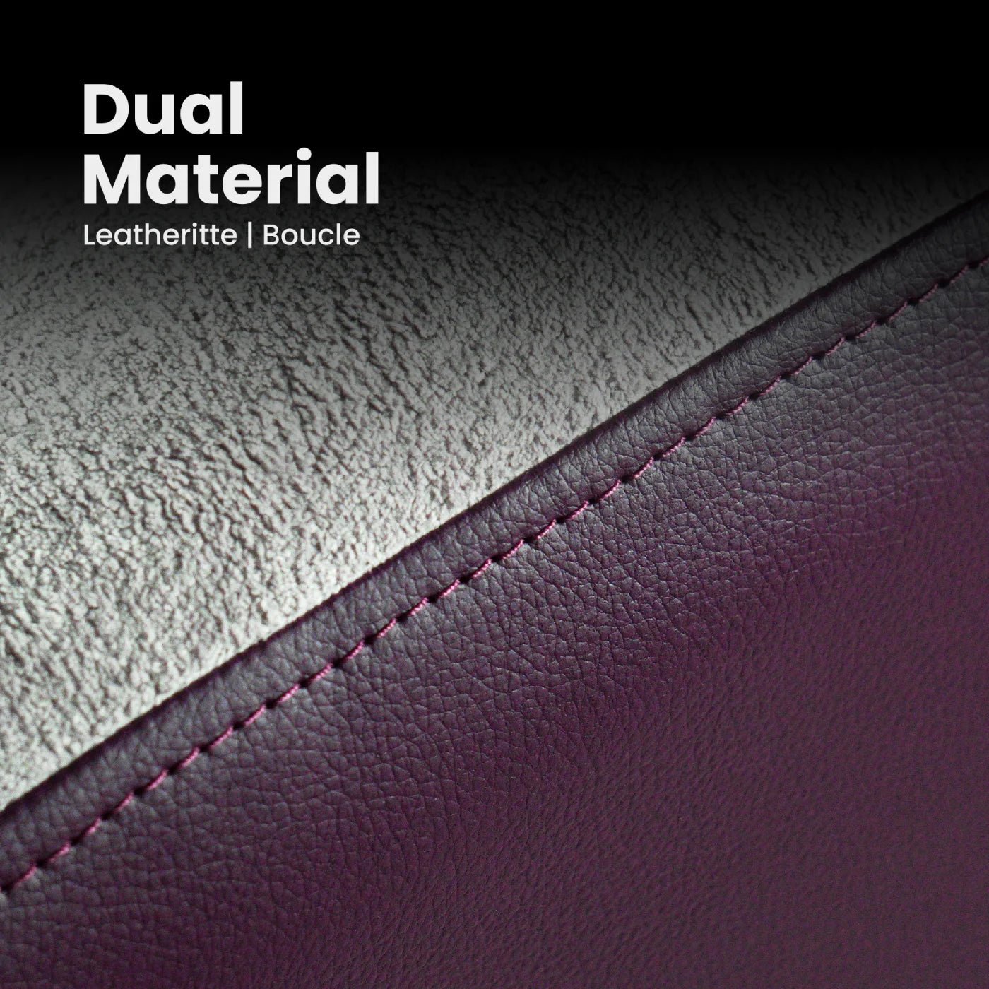 Hush Hiven Pebble Single Seater Motorized Recliner Chair – Dual Tone Boucle & Leatherette Luxury Recliner - Hush Hiven