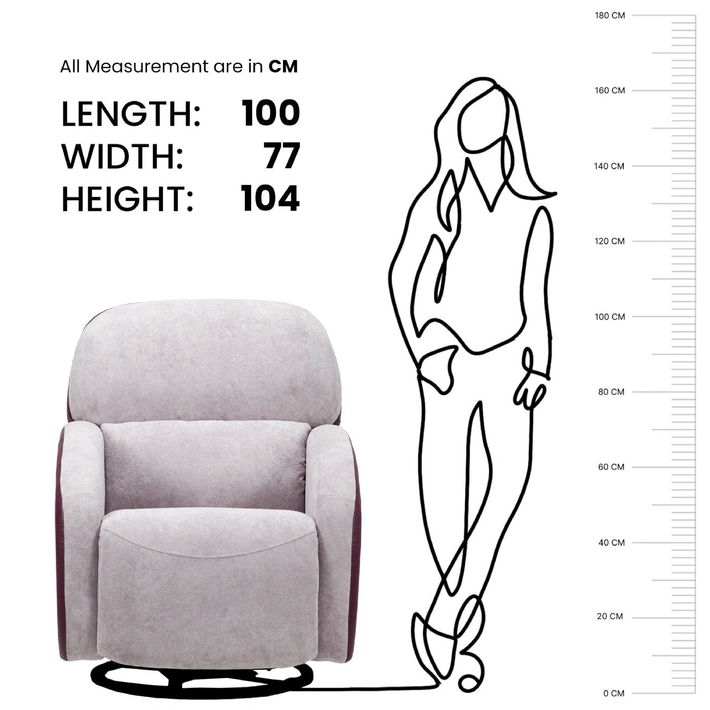 Hush Hiven Pebble Single Seater Motorized Recliner Chair – Dual Tone Boucle & Leatherette Luxury Recliner - Hush Hiven