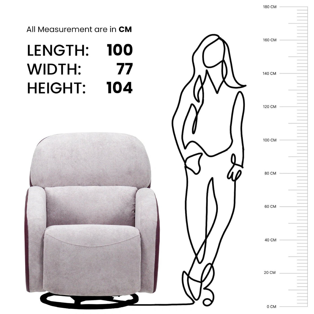 Hush Hiven Pebble Single Seater Motorized Recliner Chair – Dual Tone Boucle & Leatherette Luxury Recliner - Hush Hiven