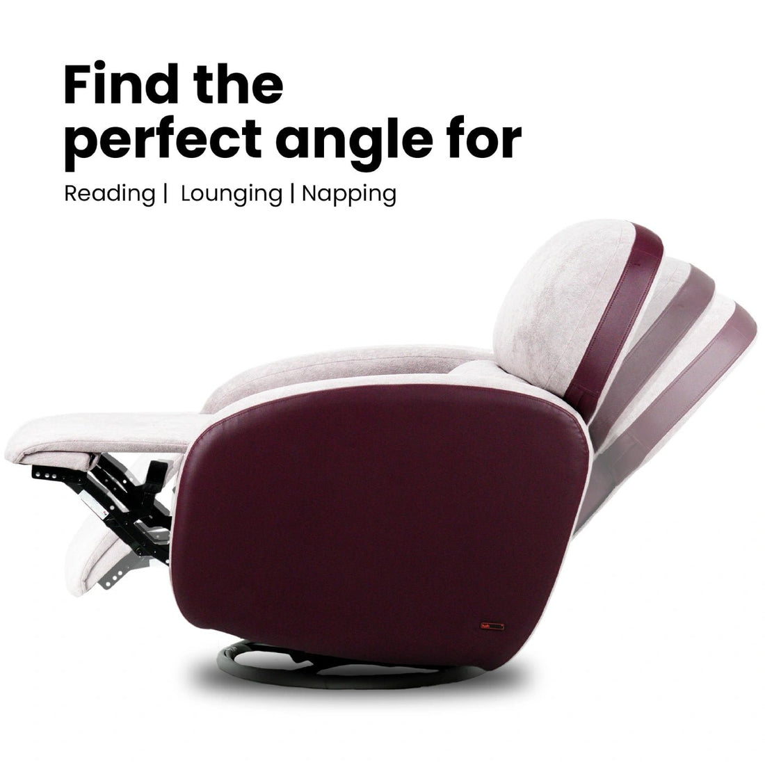 Hush Hiven Pebble Single Seater Motorized Recliner Chair – Dual Tone Boucle & Leatherette Luxury Recliner - Hush Hiven