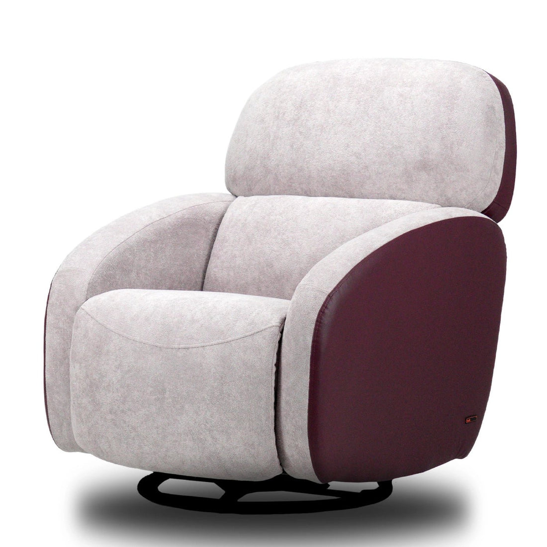 Hush Hiven Pebble Single Seater Motorized Recliner Chair – Dual Tone Boucle & Leatherette Luxury Recliner - Hush Hiven