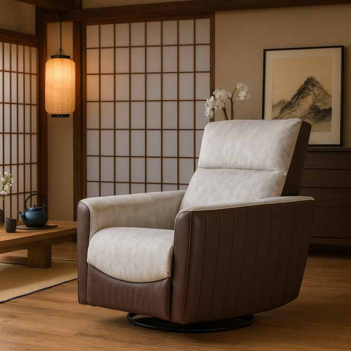 Hush Hiven Satoru Single Seater Motorized Recliner Chair Japanese Design Velvet Leatherette Luxury Recliner