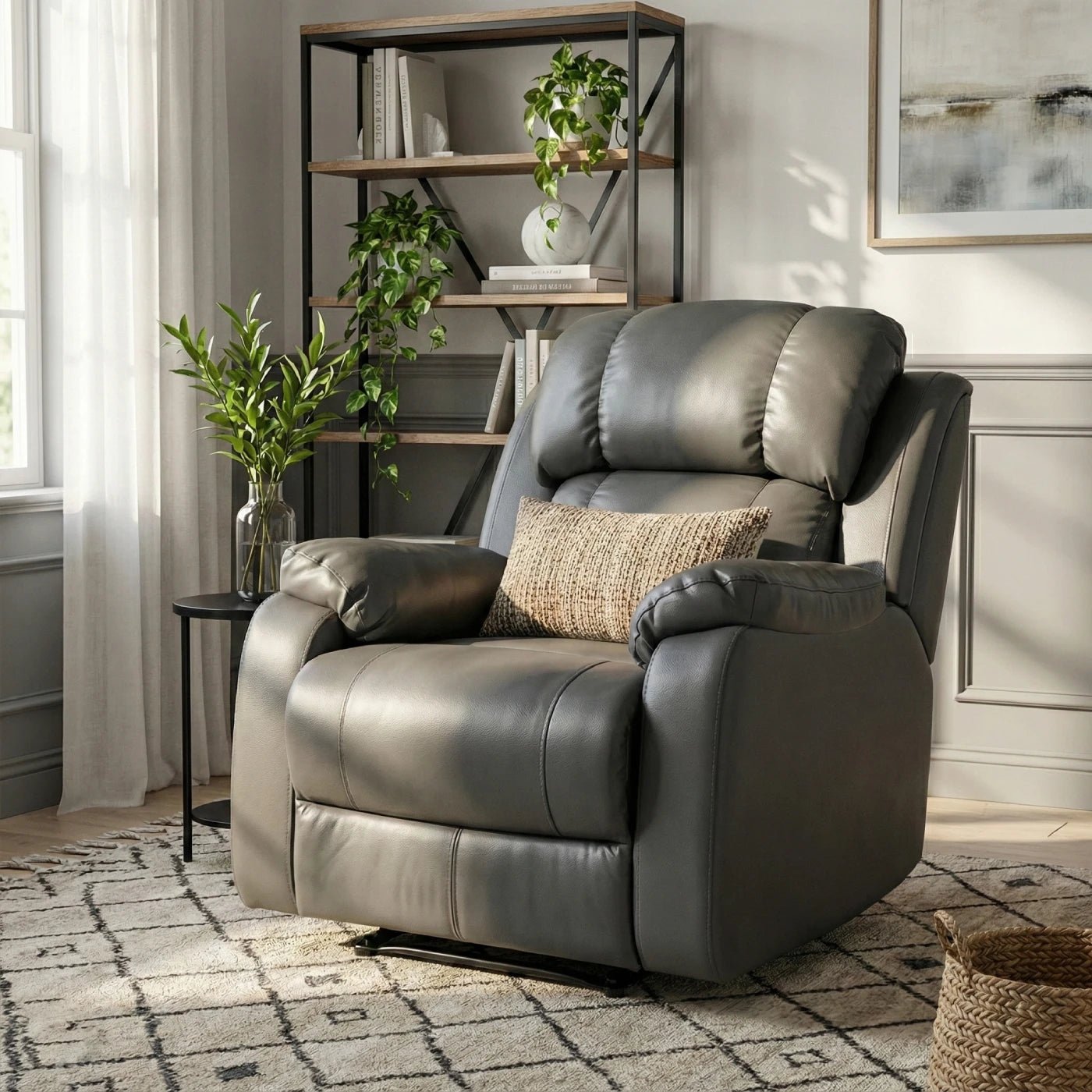 Hush Hiven Big B Single Seater Motorized Recliner Chair Premium Leatherette Luxury - Hush Hiven