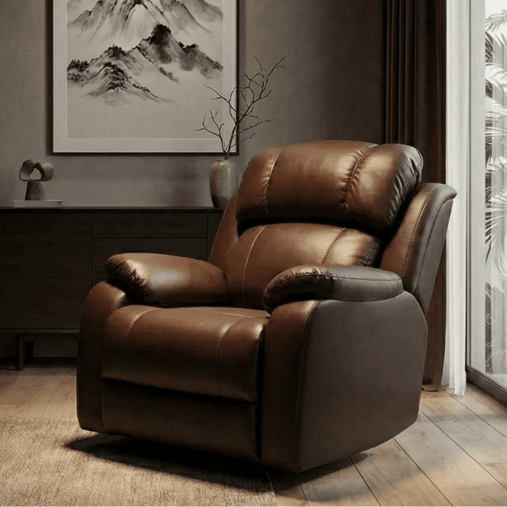 Hush Hiven Big B Single Seater Motorized Recliner Chair Premium Leatherette Luxury - Hush Hiven