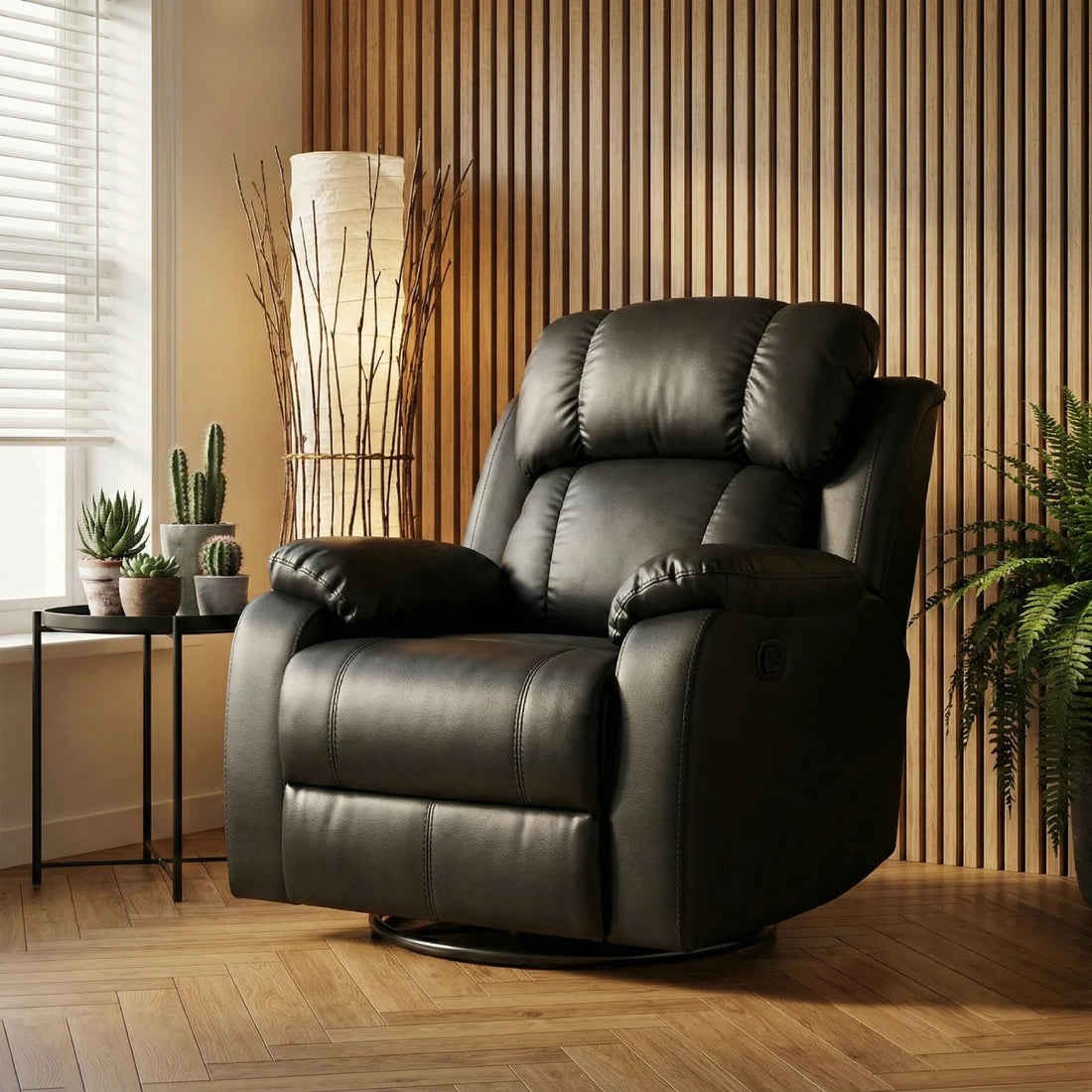 Hush Hiven Big B Single Seater Motorized Recliner Chair Premium Leatherette Luxury - Hush Hiven