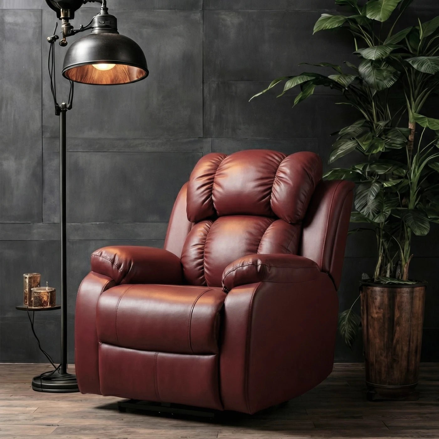 Hush Hiven Big B Single Seater Motorized Recliner Chair Premium Leatherette Luxury - Hush Hiven