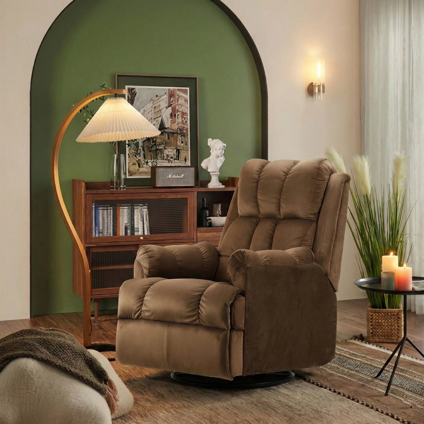 Hush Hiven Donna Single Seater Motorized Recliner Chair Smooth Velvet Dual Motion Luxury Recliner - Hush Hiven