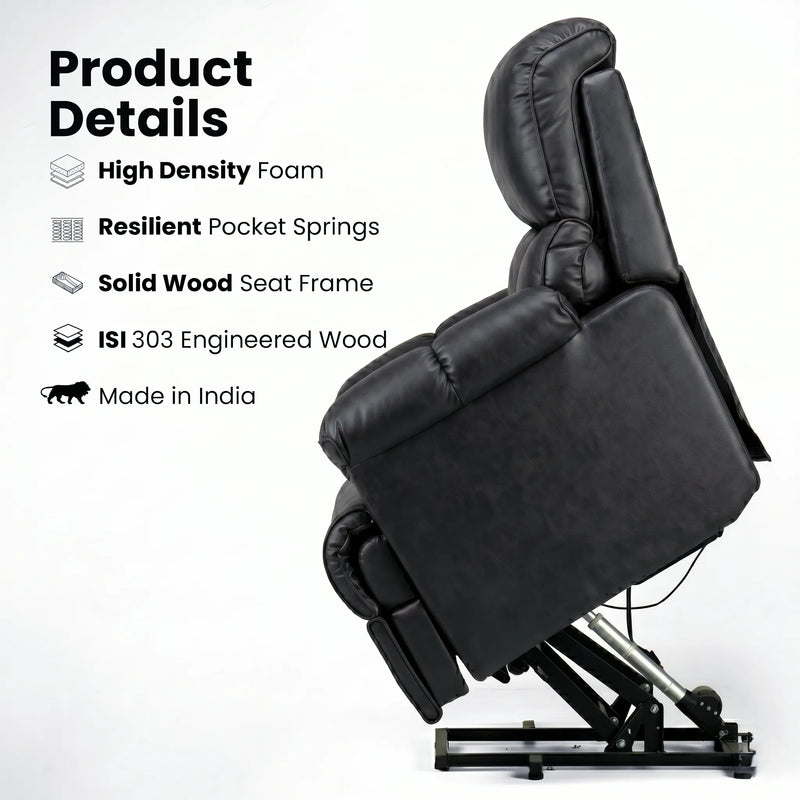 Hush Hiven Highlander Electric Recliner Armchair with Power Lift Stand Assist Smooth Velvet - Hush Hiven