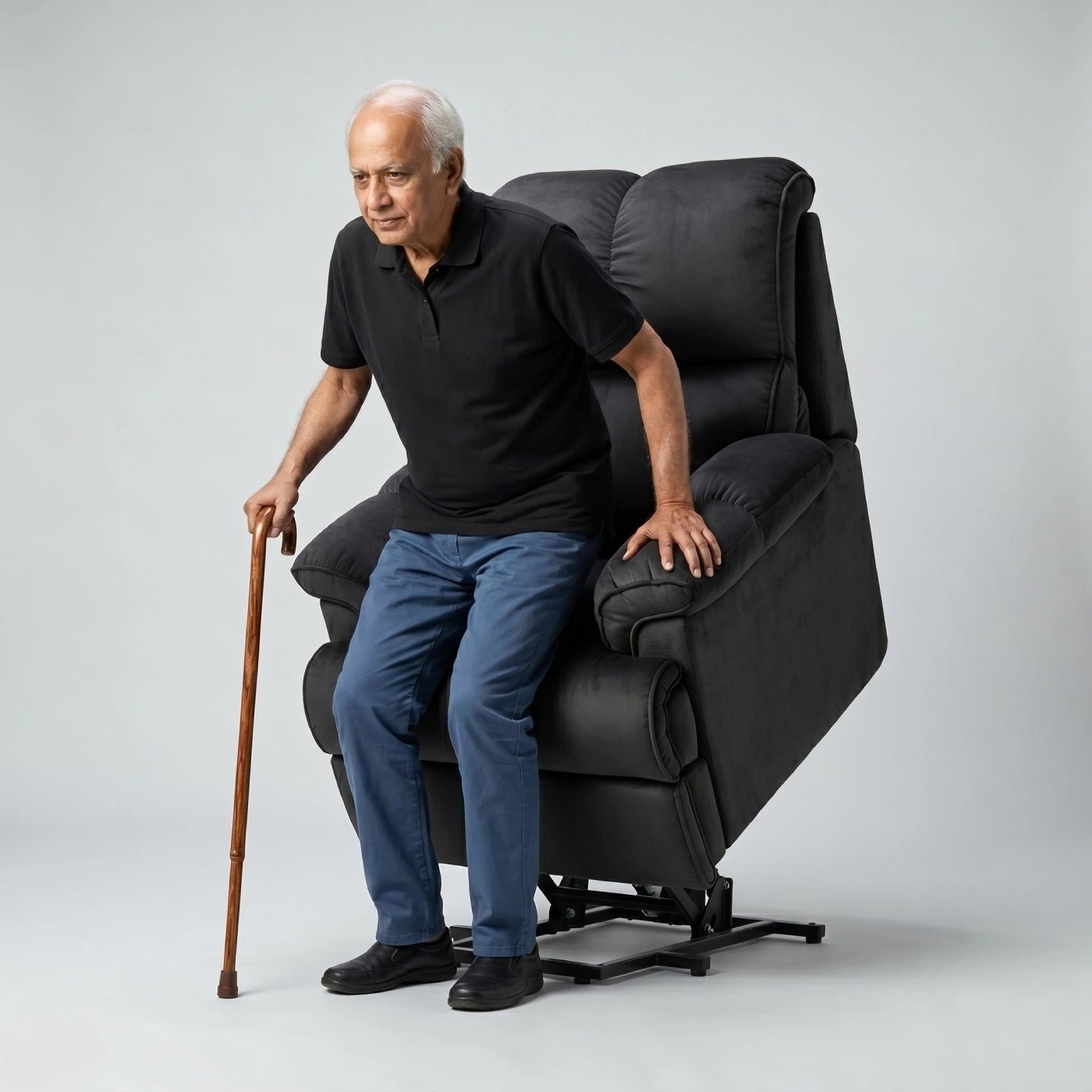 Hush Hiven Highlander Electric Recliner Armchair with Power Lift Stand Assist Smooth Velvet - Hush Hiven