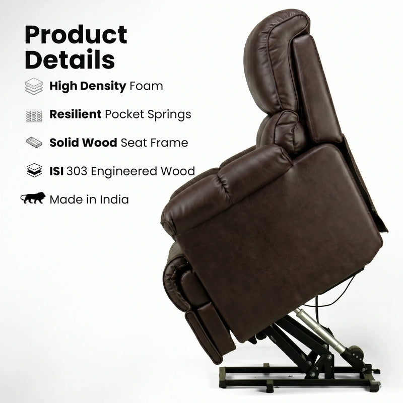 Hush Hiven Highlander Electric Recliner Armchair with Power Lift Stand Assist Smooth Velvet - Hush Hiven