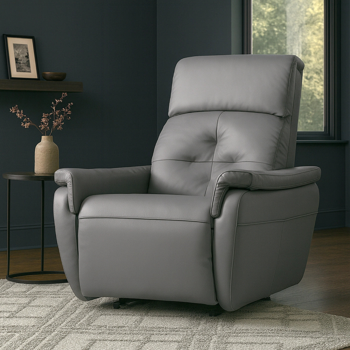 Hush Hiven Kingsman Single Seater Motorized Recliner Chair – Smooth Leatherette Luxury Recliner