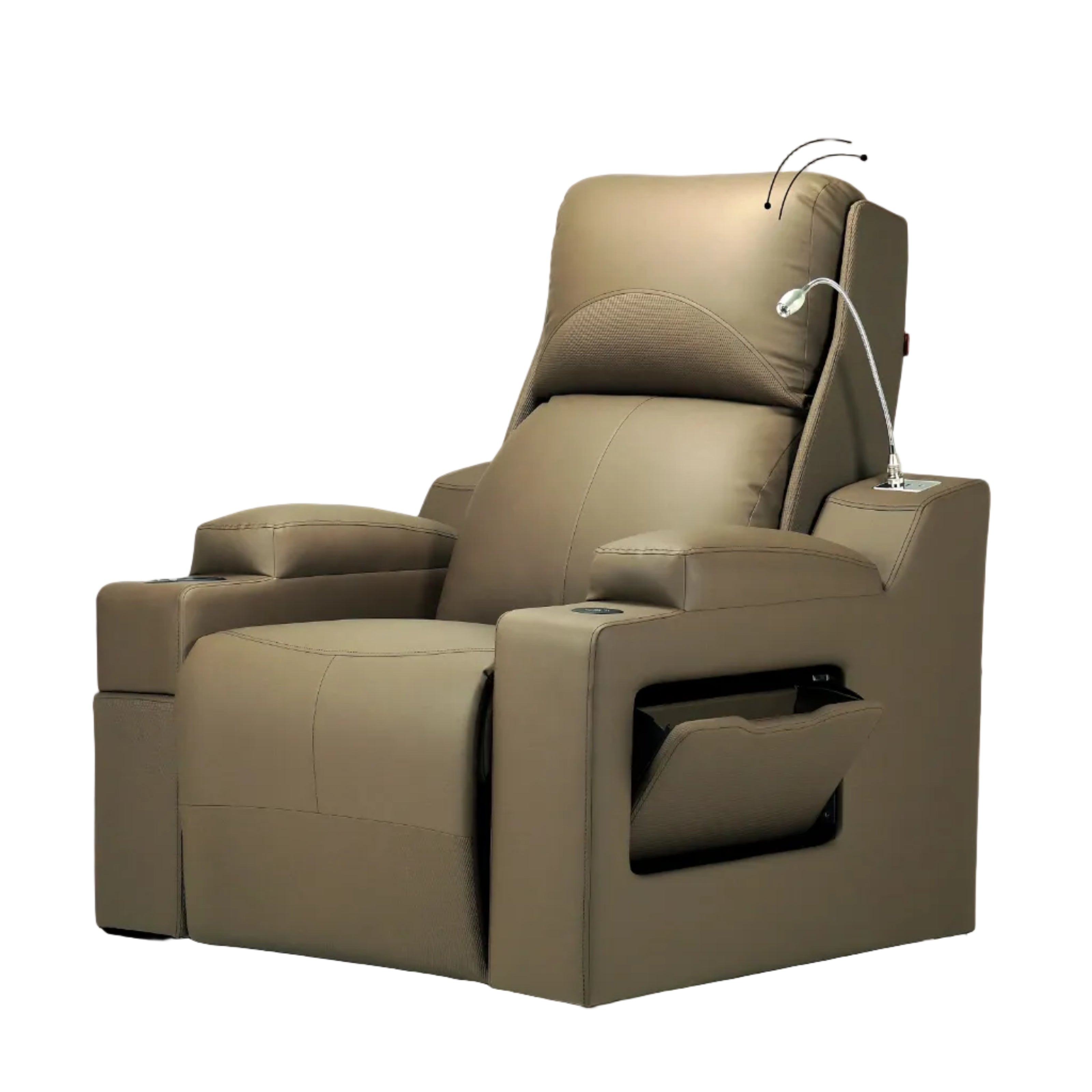Hush Hiven Rockefeller Dual Motor Home Theatre Recliner Chair Premium Leatherette Luxury Recliner - Hush Hiven