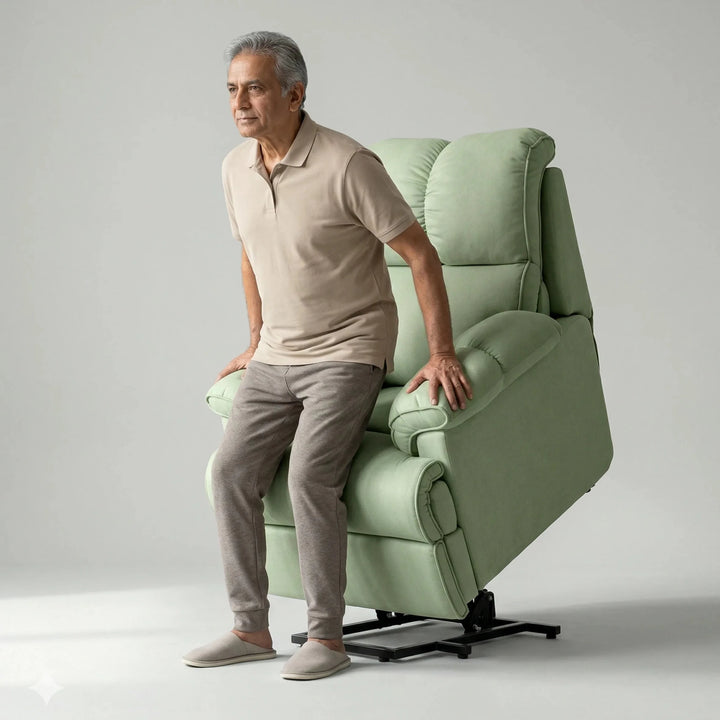 Hush Hiven Highlander Electric Recliner Armchair with Power Lift Stand Assist Smooth Velvet - Hush Hiven