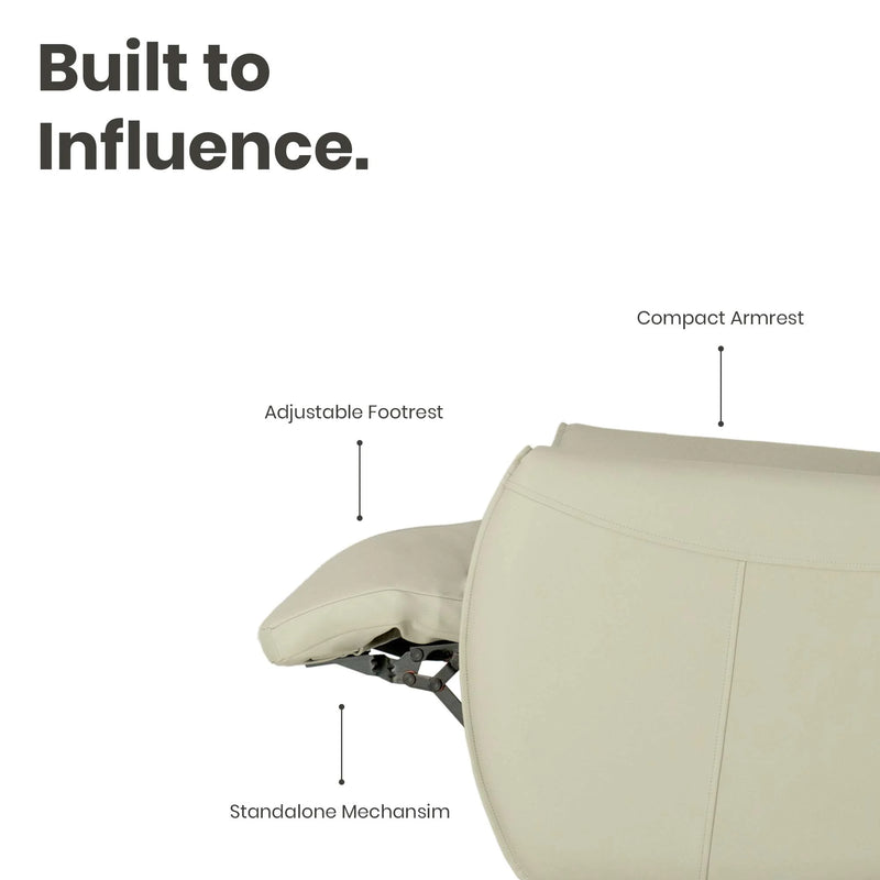 Hush Hiven Layback Triple Motor Recliner Chair Office Workspace Leatherette Luxury footrest properties on a white background