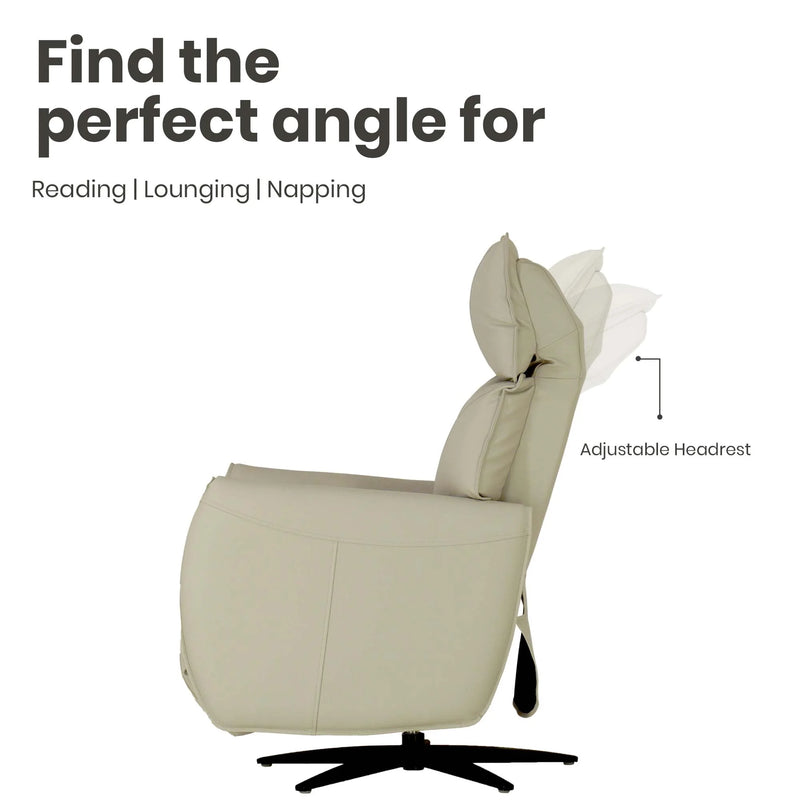 Hush Hiven Layback Triple Motor Recliner Chair Office Workspace Leatherette Luxury reclining angle on a white background