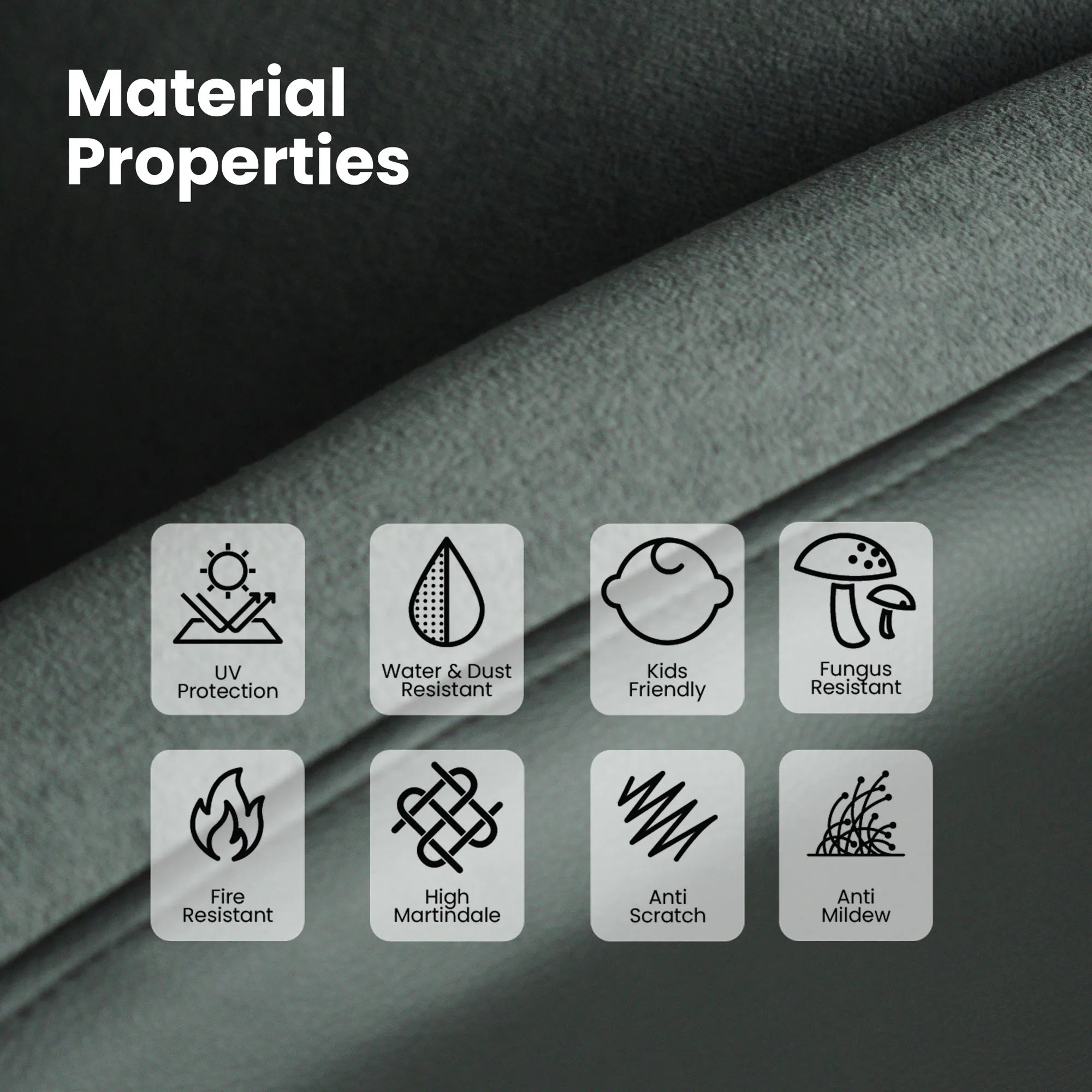 Hush Hiven Pebble motorized recliner chair black dual tone fabric showing UV protection water dust resistant kids friendly