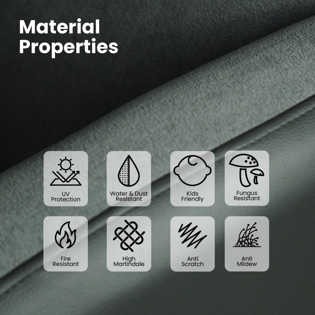 Hush Hiven Pebble motorized recliner chair black dual tone fabric showing UV protection water dust resistant kids friendly