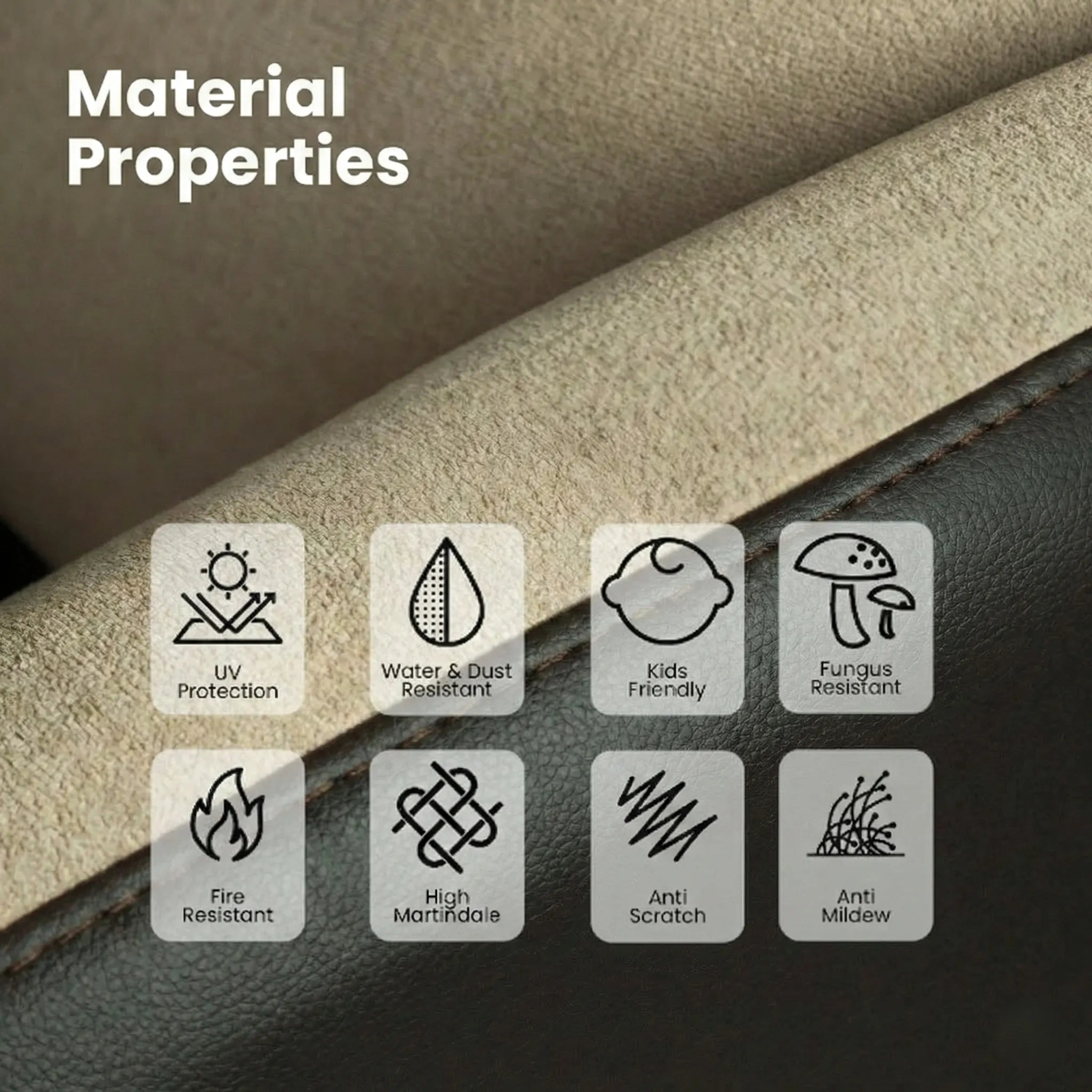 Hush Hiven Pebble motorized recliner chair brown dual tone fabric showing UV protection water dust resistant kids friendly